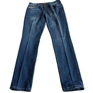 Coogi Women's Blue Straight Leg Skinny Jeans Size 14W Plus Size Detailed